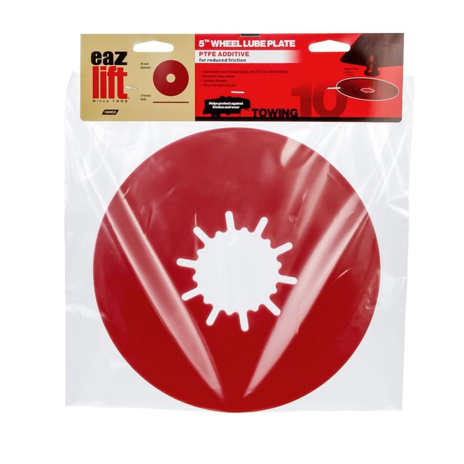 44668 - Eaz-Lift 10" Premium Fifth Wheel Lube Plate, RV Essential with PTFE Additive for Greater Reduced Friction, Protects Against Wear & Cushions Vibrations, Drill-Free Installation