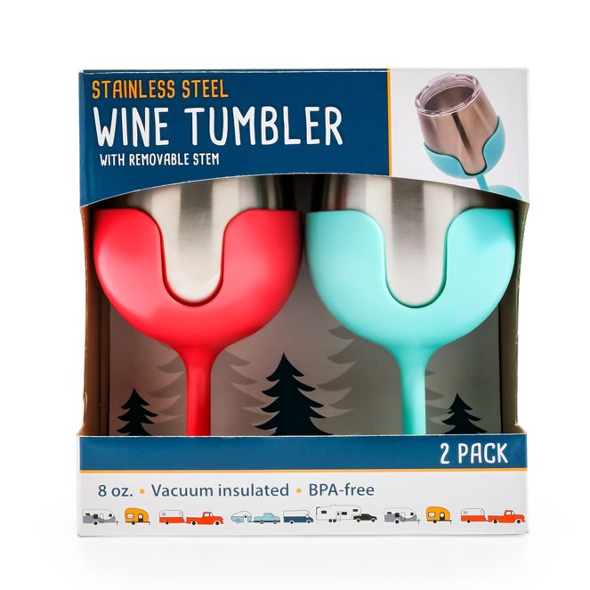 51915 - Wine Tumblers, 2-Pack (Blue/Pink)