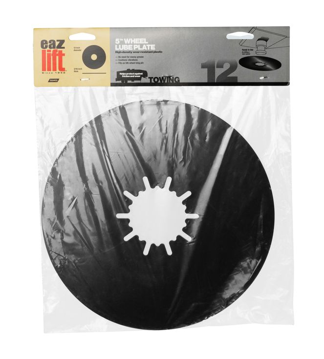 44674 - Eaz-Lift 12" Standard Fifth Wheel Lube Plate, RV Essential Protects Against Wear & Cushions Vibrations, Easy Drill-Free Installation