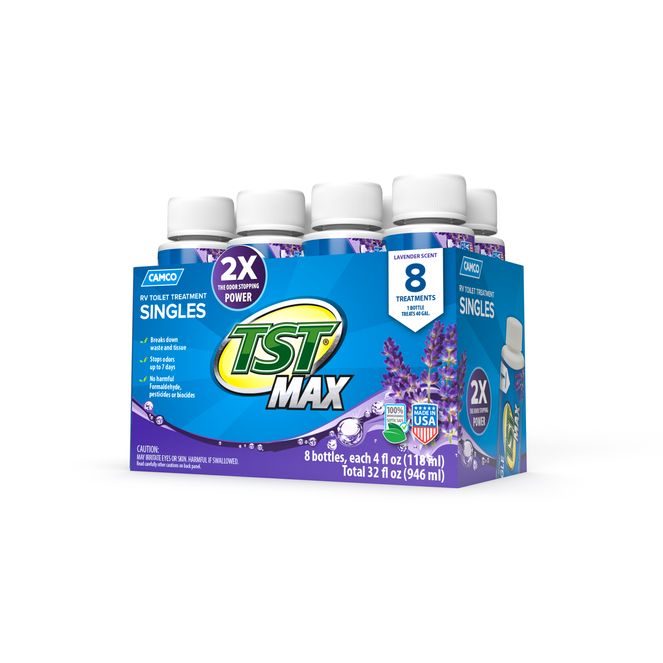 41551 - MAX RV Toilet Treatment Singles, Lavender, (8) 4 oz. Bottles