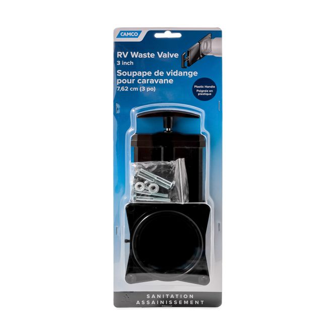 39513 - 3-Inch RV Sewer Waste Valve | Connects to the RV's Existing Sewer Pipes | ABS Plastic ( )