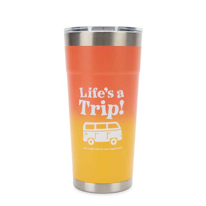 53318 - 20oz Painted Tumbler | Features Superior Heat/Ice Retention & Unique Design of "Life’s a Trip!” | Crafted of Kitchen-Grade Stainless Steel | Orange/Yellow ( )