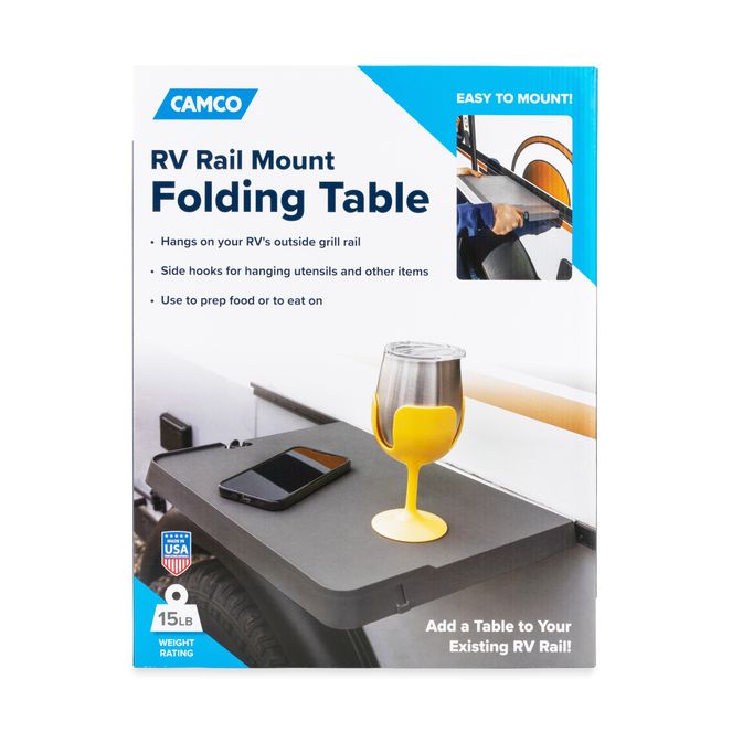 58175 - RV Rail Mount Folding Table, 16"x12"