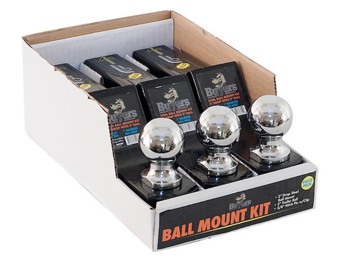 1803306 - 2 Inch Chrome Ball Mount Kit With 2 Inch Shank And 2 Inch Drop-Cotter Pin Hitch