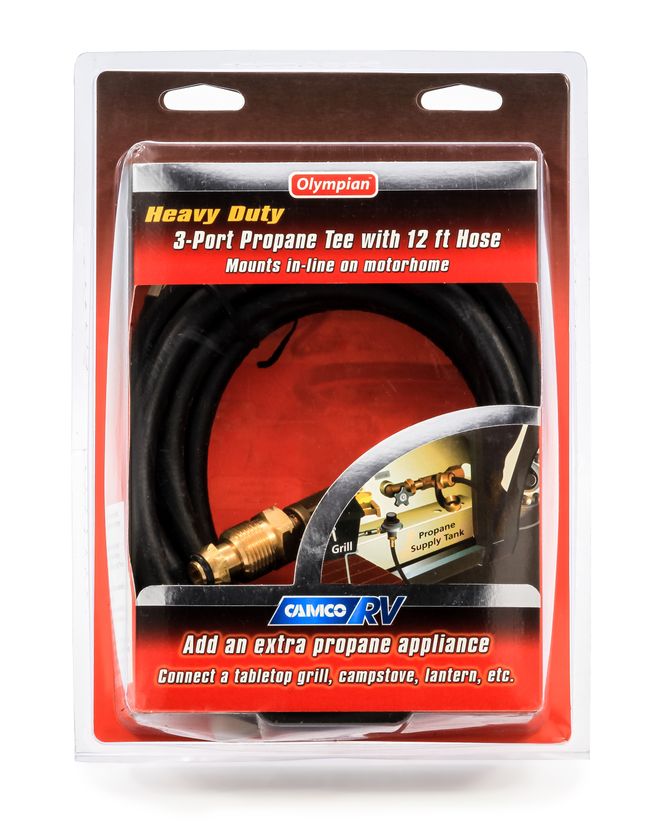 59103 - Brass Tee w/3 ports, w/ 12' Hose