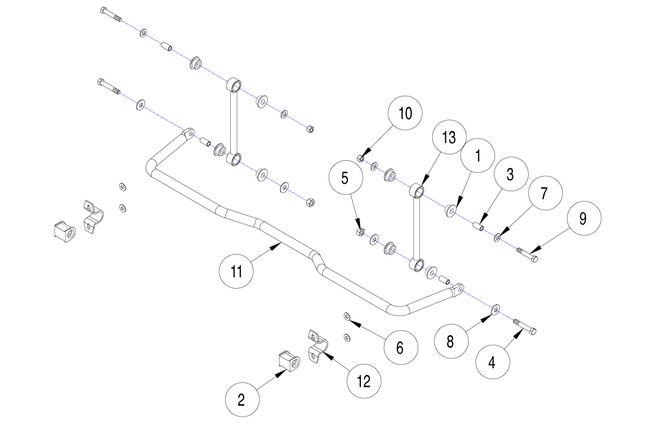 1129-135 - SWAY BAR KIT - 2025-2026 RAM 1500 CLASSIC, 2020-2024 Ram 1500 Classic, 2011-2019 Ram 1500, 2014-2019 Ram 2500 and more
