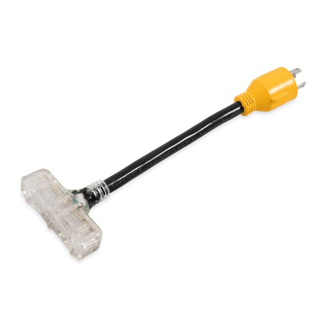 55414 - GenAdptDB 12" 30AM 3-Prong/3x15AF 125V/3750W