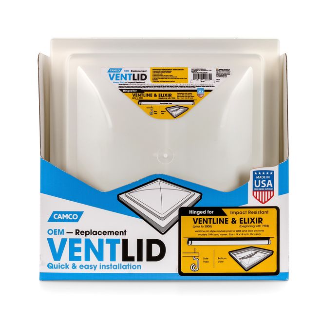 40185 - Vent Lid, Ventline pre '08/Elixir '94 up, White, PDQ