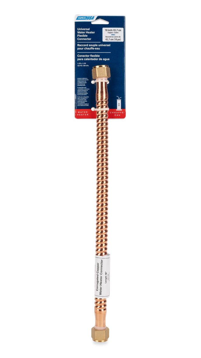 10063 - Water Connector 18"x3/4"FIP x3/4"FIP,Flex Copper, LLC (Card)