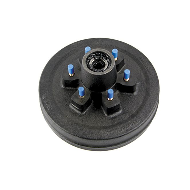 2024029083 - 12-1/4" Standard Threaded Brake Hub Assembly with Races & Wheel Studs - 10,000-lb. Axles, 8 on 6-1/2" Bolt Pattern, 5/8" Stud Size