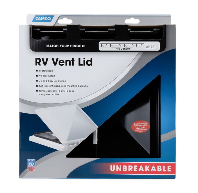 40175 - Vent Lid, Jensen pre '94 pin, Black (Polycarb) (Eng/Fr)