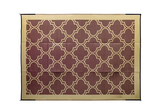 42857 - Outdoor Mat - 9' x 12' Lattice, Brown/Tan (E/F)