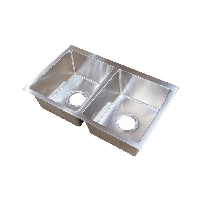 385314 - Double Square Sink; 27" x 16" x 7" (Stainless Steel)