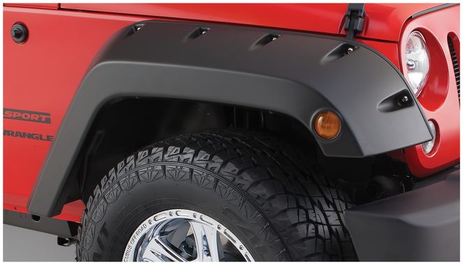 10077-02 - Fender Flares Pocket Style 2Pc Front - 2018 Jeep Wrangler JK, 2007-2017 Jeep Wrangler