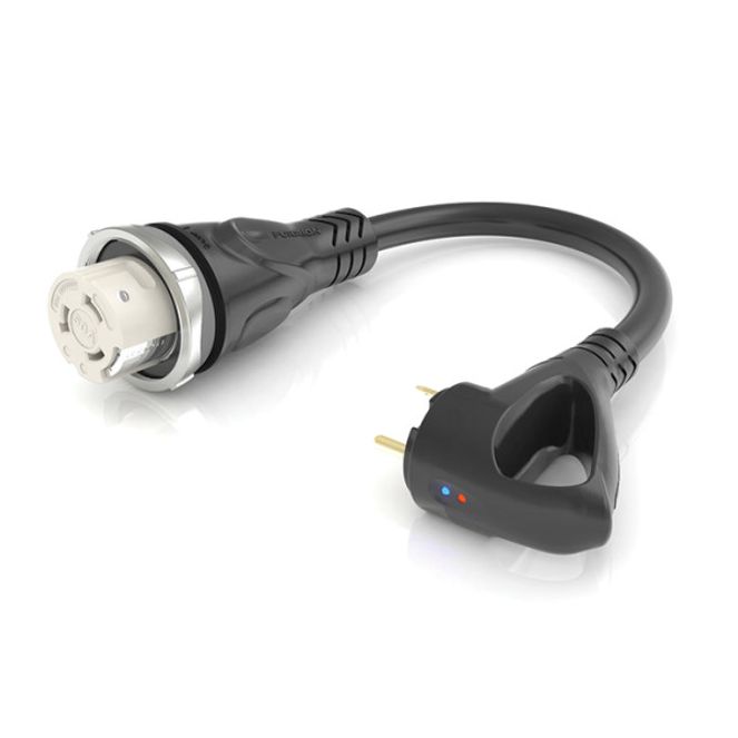 2021123856 - Pigtail Adapter - 50A Connector to 30A Plug, Black #FP5030R-SB