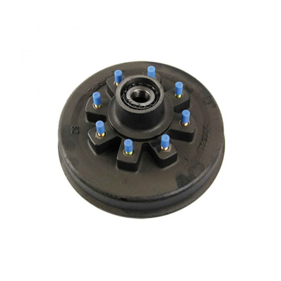 2024029086 - 12-1/4" Standard Threaded Brake Hub Assembly with Races & Wheel Studs - 12,000-lb. Axles, 8 on 6-1/2" Bolt Pattern, 5/8" Stud Size