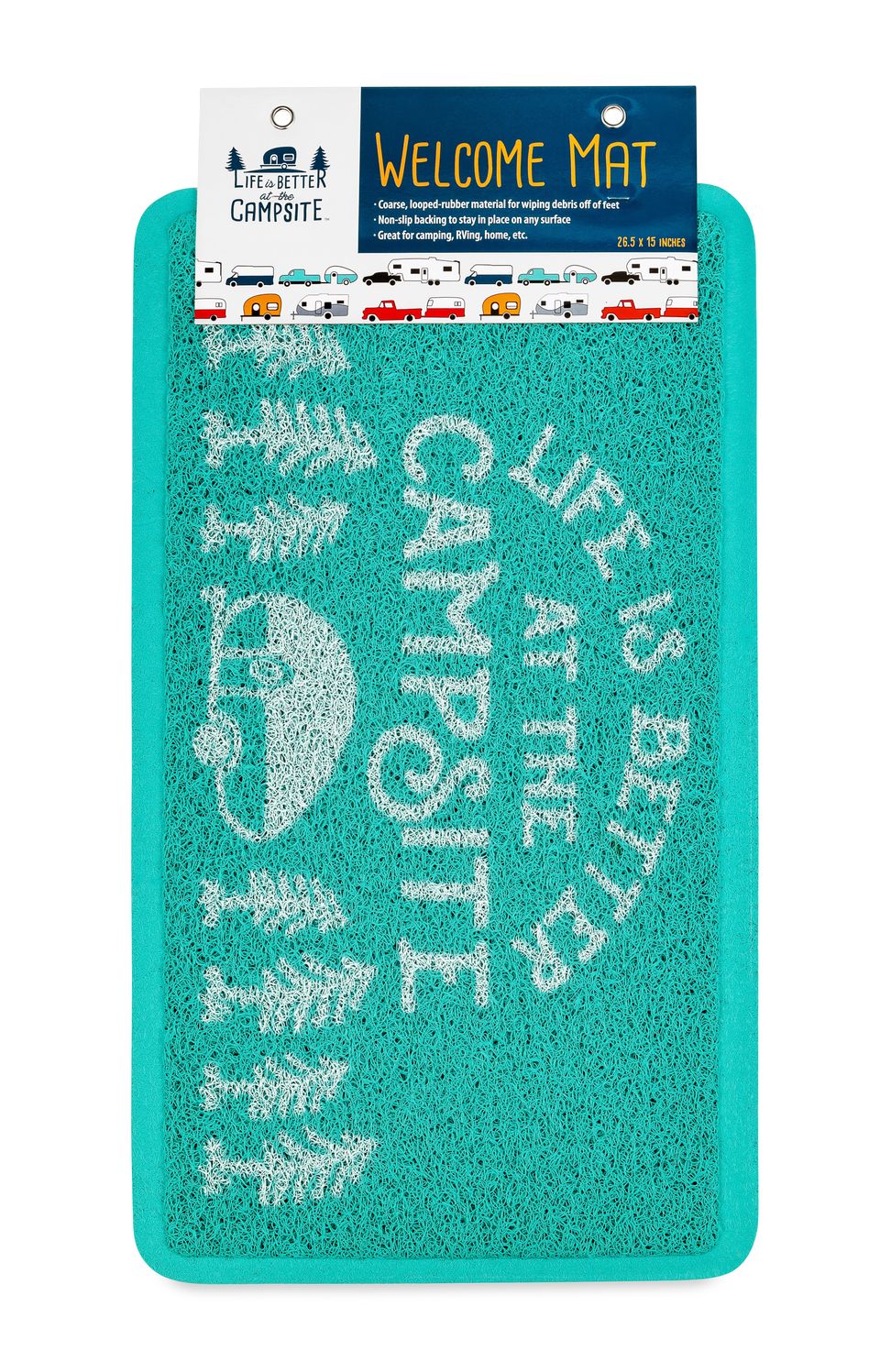 53199 - LIBATC, Scrub Rug, Teal/White, Small