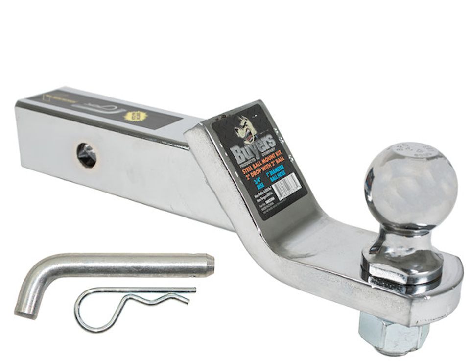 1803312 - 1-7/8 Inch Chrome Ball Mount Kit With 2 Inch Shank 4 Inch Drop-Cotter Pin Hitch