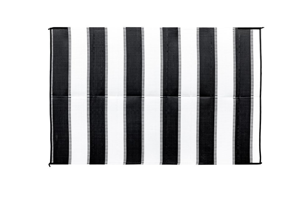 42873 - Outdoor Mat - 6' x 9' Stripe, Charcoal/White (E/F)