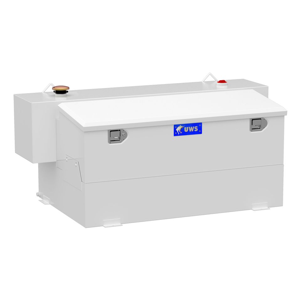 ST-100HH-CB-W - White Hammerhead-Style 100-Gallon Steel-Aluminum Combo Transfer Tank