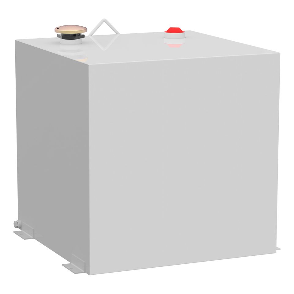 ST-53-R-W - White 53-Gallon Rectangle Steel Transfer Tank