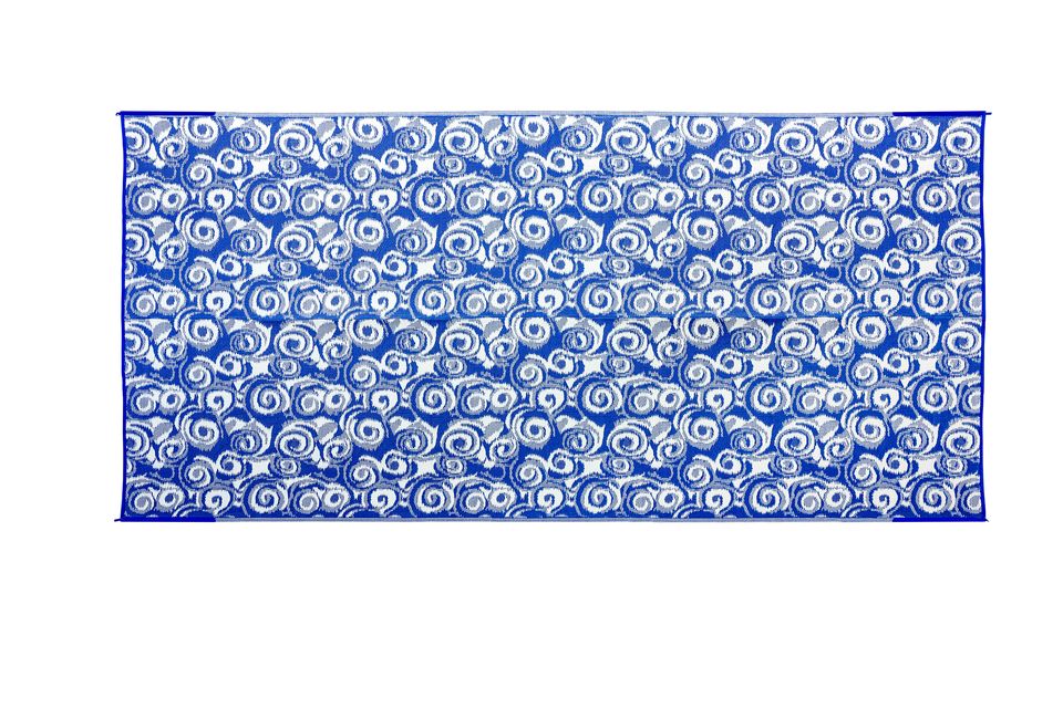 42841 - Outdoor Mat - 8' x 16' Swirl, Blue/White (E/F)