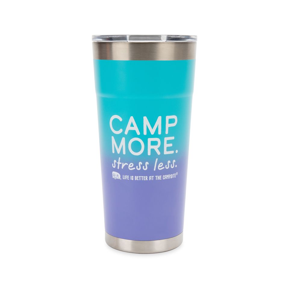 53317 - Painted Tumbler, Camp More/Stress Less, 20 oz.