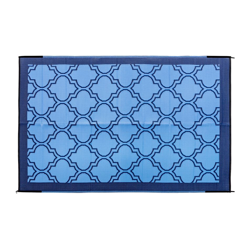 42876 - Outdoor Mat - 6' x 9' Lattice, Blue/Blue (E/F)