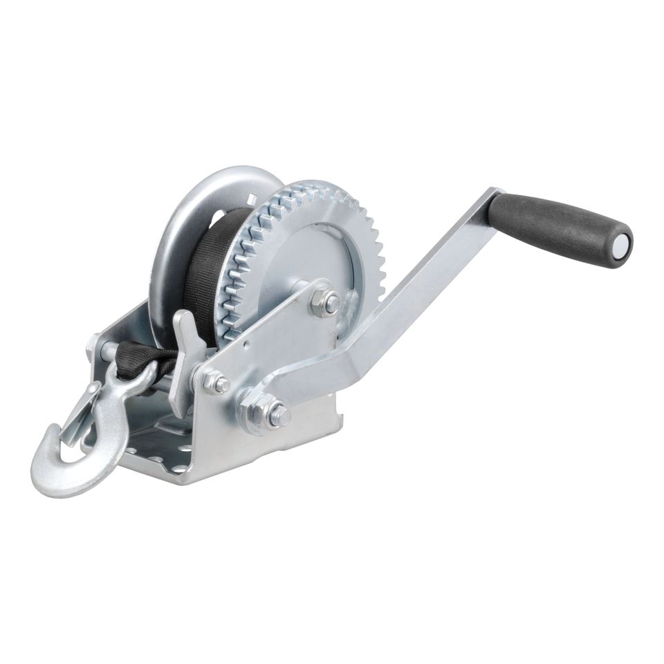 29435 - Manual Hand Crank Boat Trailer Winch, 1,400 lbs Capacity, 7-1/2" Handle, 4.2:1 Gear Ratio, 20' Strap