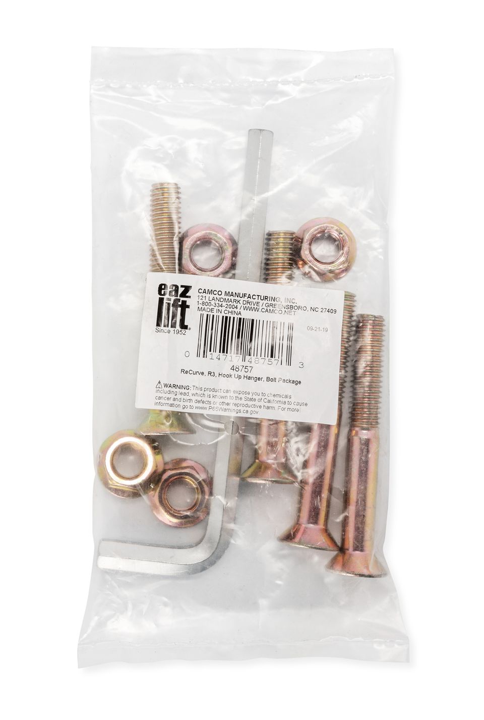 48757 - ReCurve, R3, Hook Up Hanger, Bolt Package