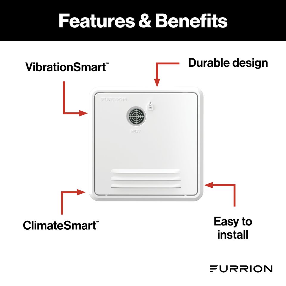2022005803 - 18.1" x 18.1" Black Retrofit Door for Tankless RV Water Heating System #FWH46EA-BL-AM