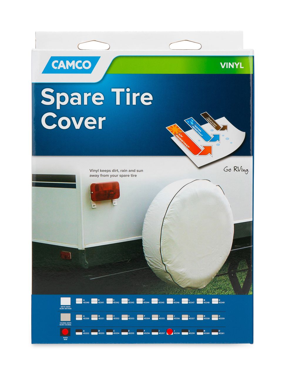 45258 - Cover,SpareTire J_27" Dia Vinyl, Black (E/F)