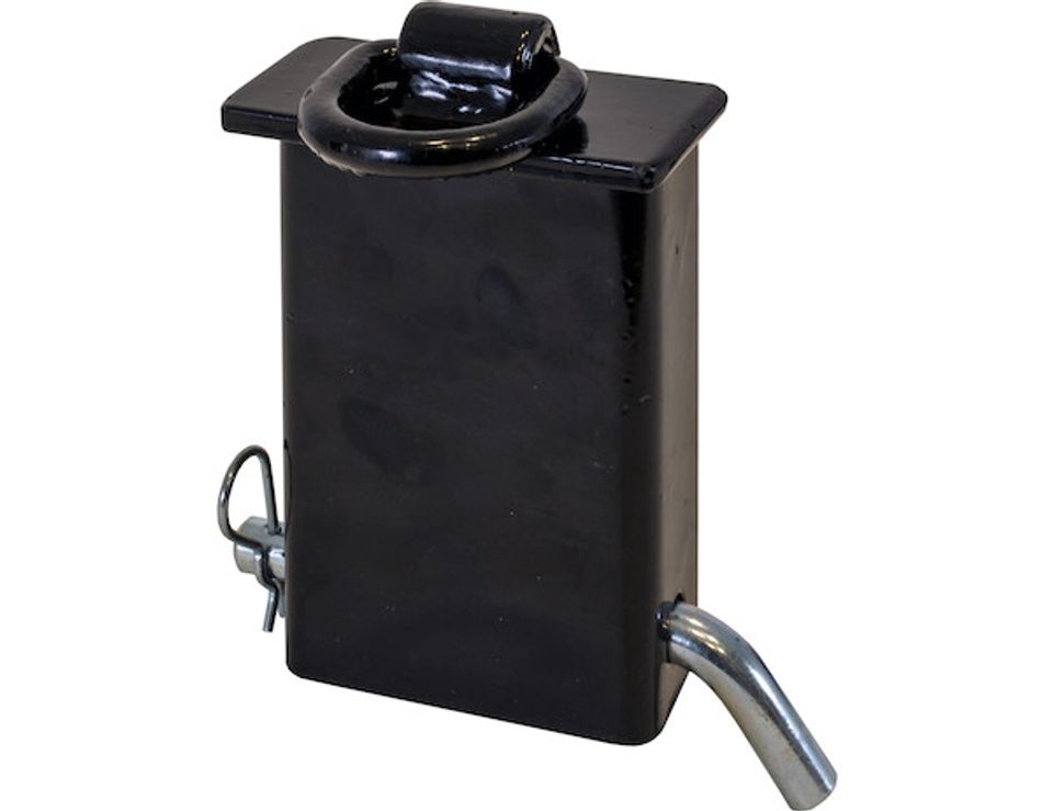 B32SP - Stake Pocket 3/8 Inch Forged D-Ring (Black Powder-Coated)