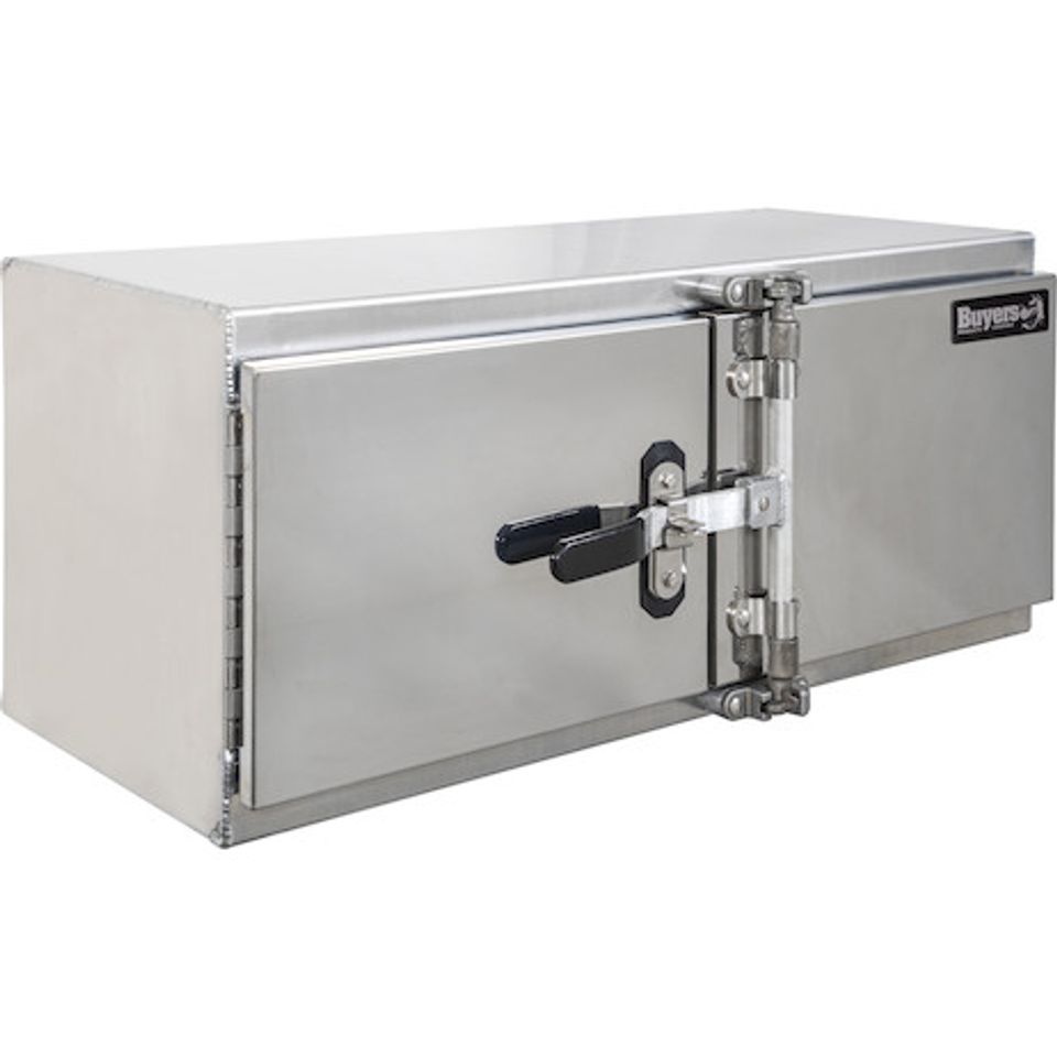 1762639 - 24x24x36 Inch Smooth Aluminum Underbody Truck Tool Box - Double Barn Door, Cam Lock Hardware
