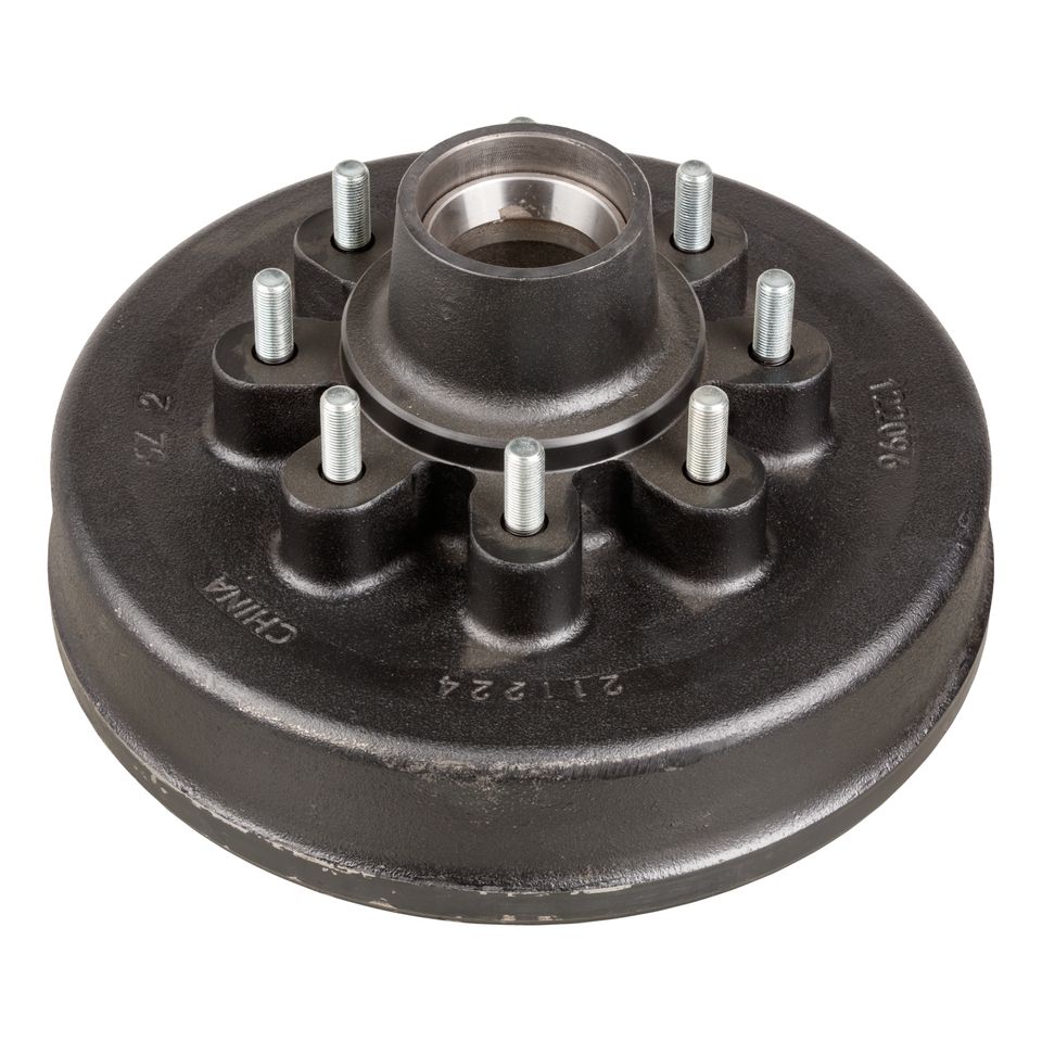 122096 - 12" Brake Hub with Races & Wheel Studs - 7,000-lb. Axles, 8 on 6-1/2" Bolt Pattern, 1/2" Stud Size (Bulk Pallet)