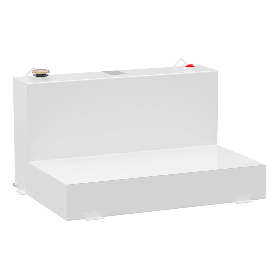 ST-85-L-W - White 85-Gallon L-Shape Steel Transfer Tank