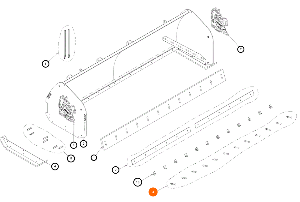 9150012 - 12 Foot Rubber Edge Mounting Hardware Kit