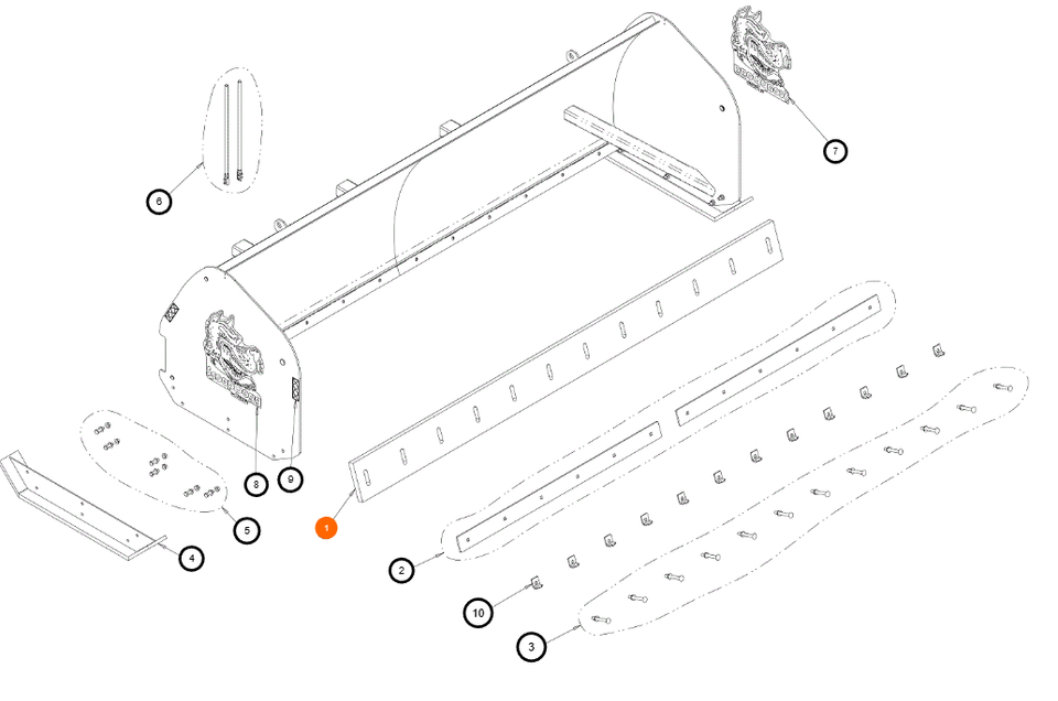 9161012 - Rubber Cutting Edge, 1-1/2x10x12'