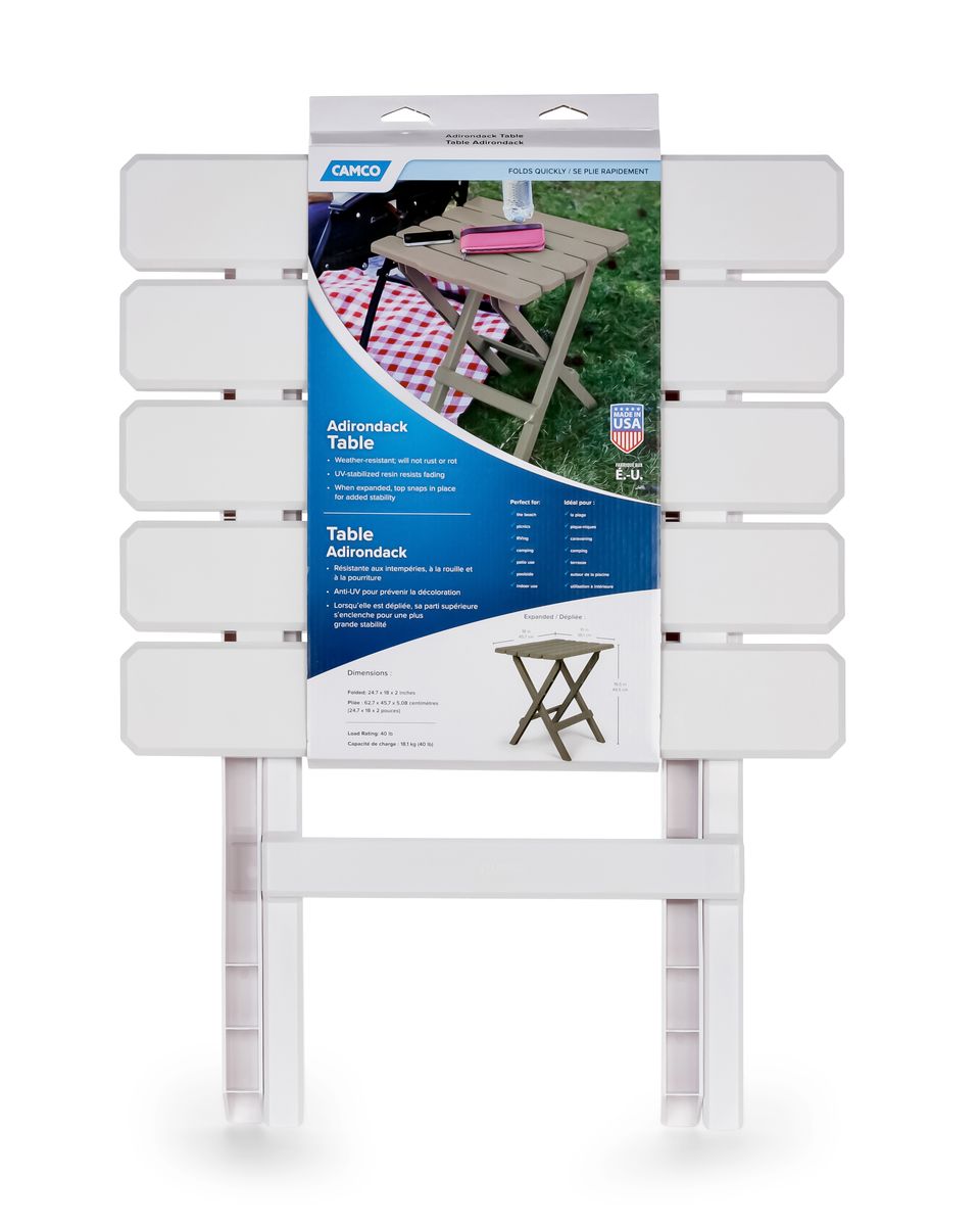 51695 - Table,Adirondack Style,Quick-Folding,Plastic,LG,White (E/F)