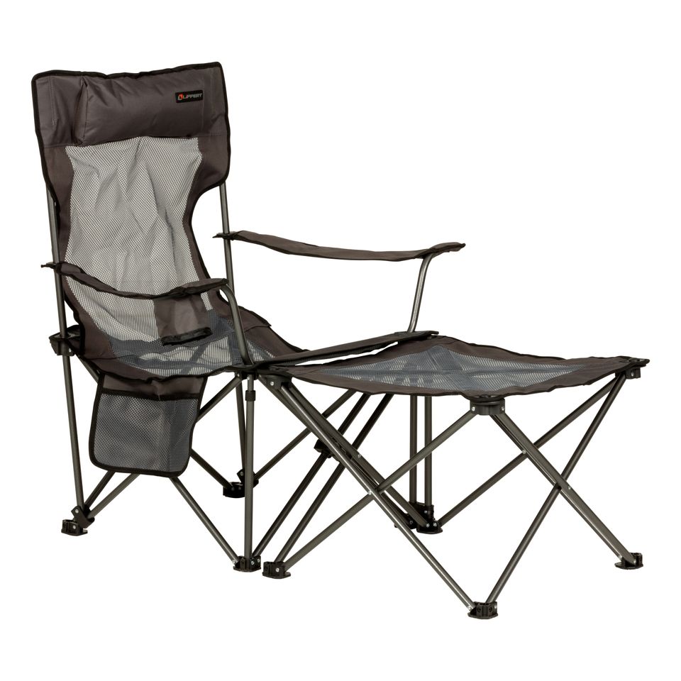 2022114830 - Sun Soaker™ Vented Reclining Camping Chair with Footrest - Dark Grey