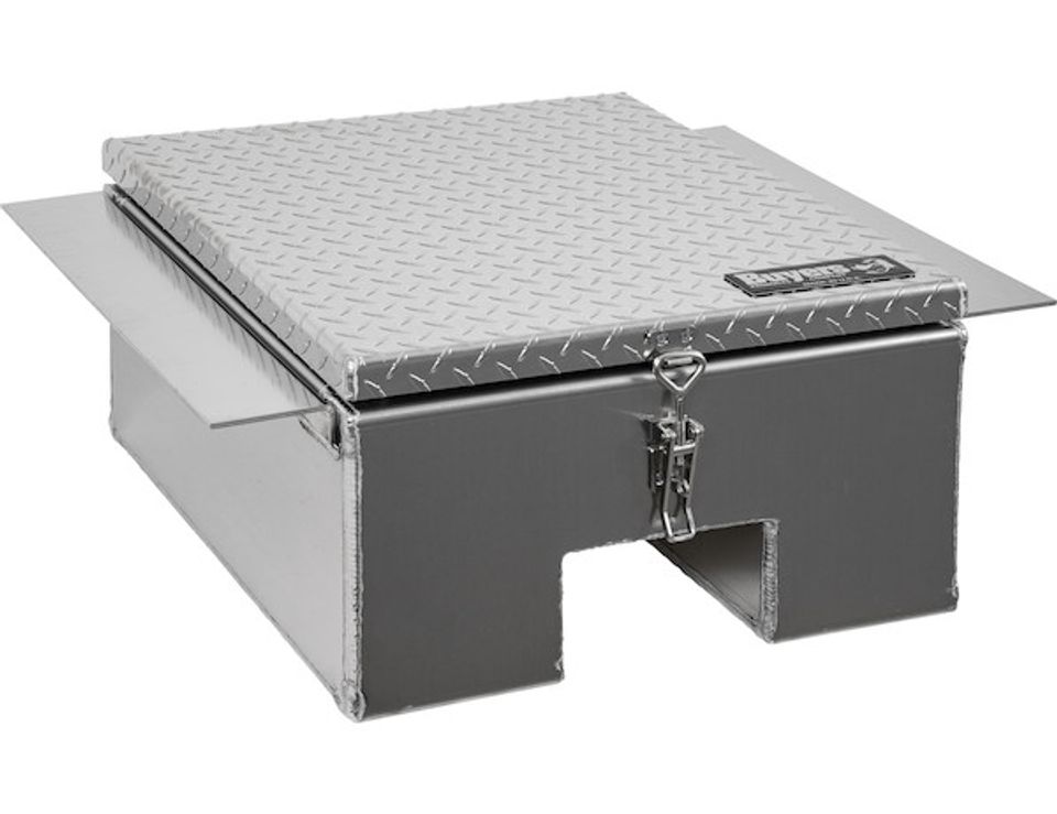 1705381 - 12x24x22 Inch Diamond Tread Aluminum In-Frame Truck Tool Box with Notched Bottom