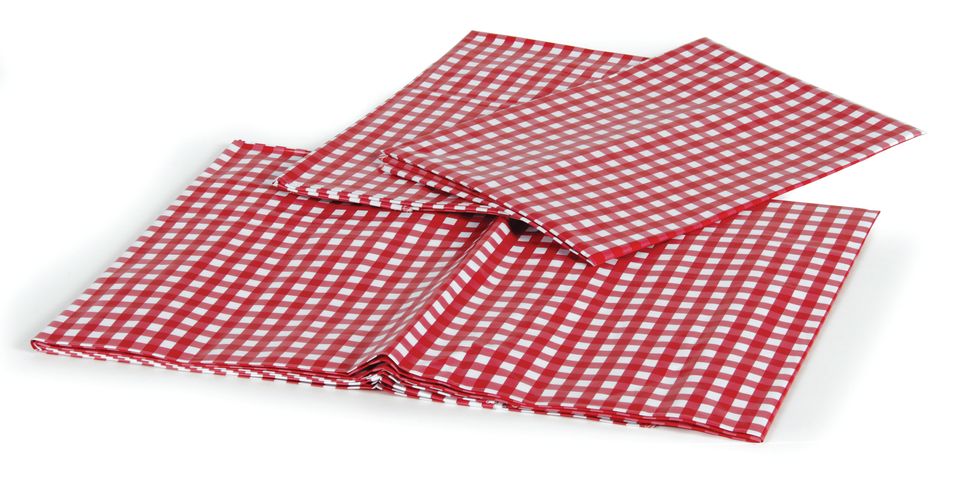 51021 - Picnic Tablecloth w/Bench Covers, Red/White (Eng/Fr)