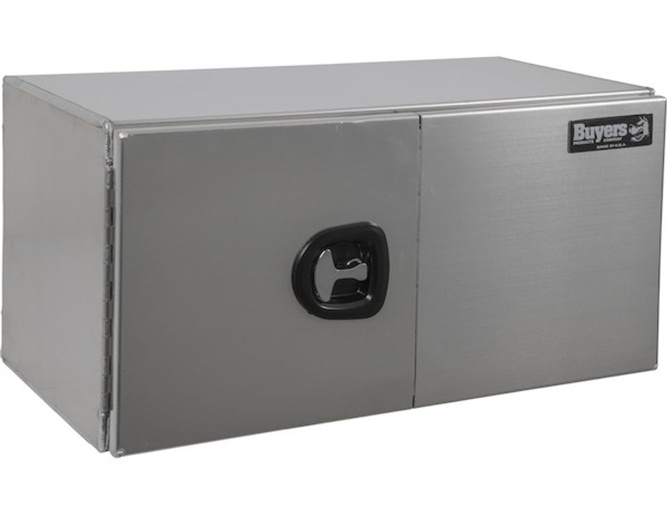 1705345 - 24x24x60 Inch Smooth Aluminum Underbody Truck Tool Box - Double Barn Door, 3-Point Compression Latch