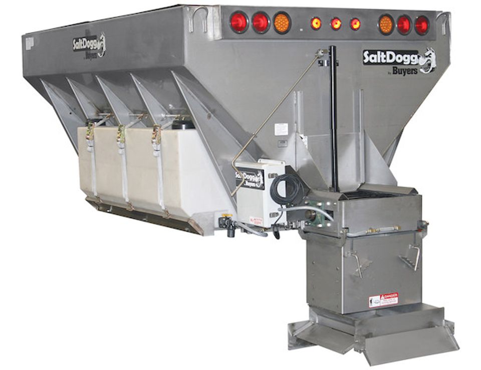 14510F576111 - 7 Cubic Yard Hydraulic Stainless Steel Municipal Hopper Spreader - 6:1 Gear Ratio, 10 Foot Length