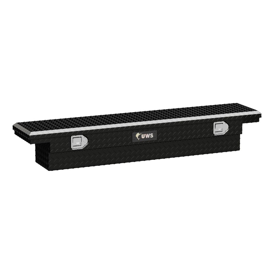 EC10312 - 63-Inch Gloss Black Heavy-Wall Aluminum Slim Truck Tool Box with Low Profile, RigidCore Lid - 2005-2024 Toyota Tacoma and more