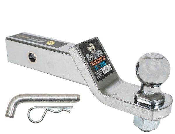 1803312 - 1-7/8 Inch Chrome Ball Mount Kit With 2 Inch Shank 4 Inch Drop-Cotter Pin Hitch