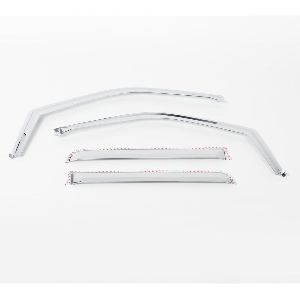 480025 - Element Chrome Window Deflectors Fits Ford F150 2021-2026 / Ford F250 F350 F450 F550 2024 SuperCrew - Set of 4 - In Channel Install - 2023-2025 Ford F-250 Super Duty and more