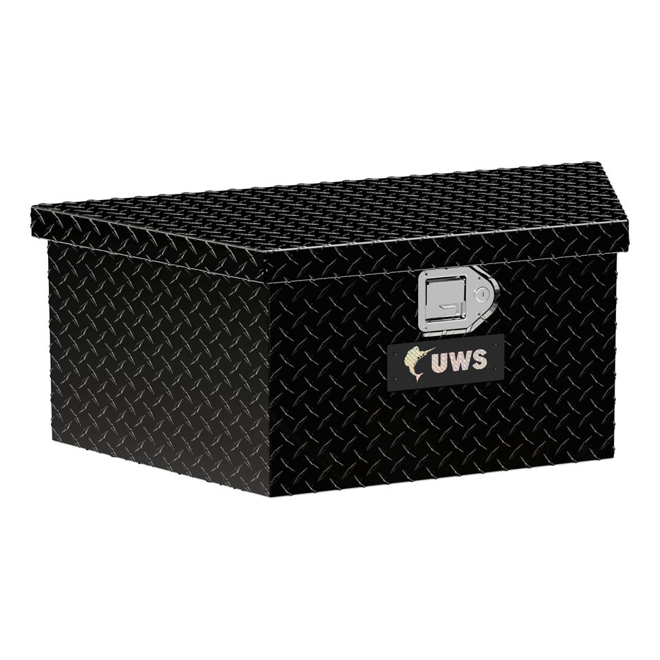 TBV-34-LP-BLK - Gloss Black Aluminum 34" Trailer Tongue Box with Low Profile (LTL Shipping Only)
