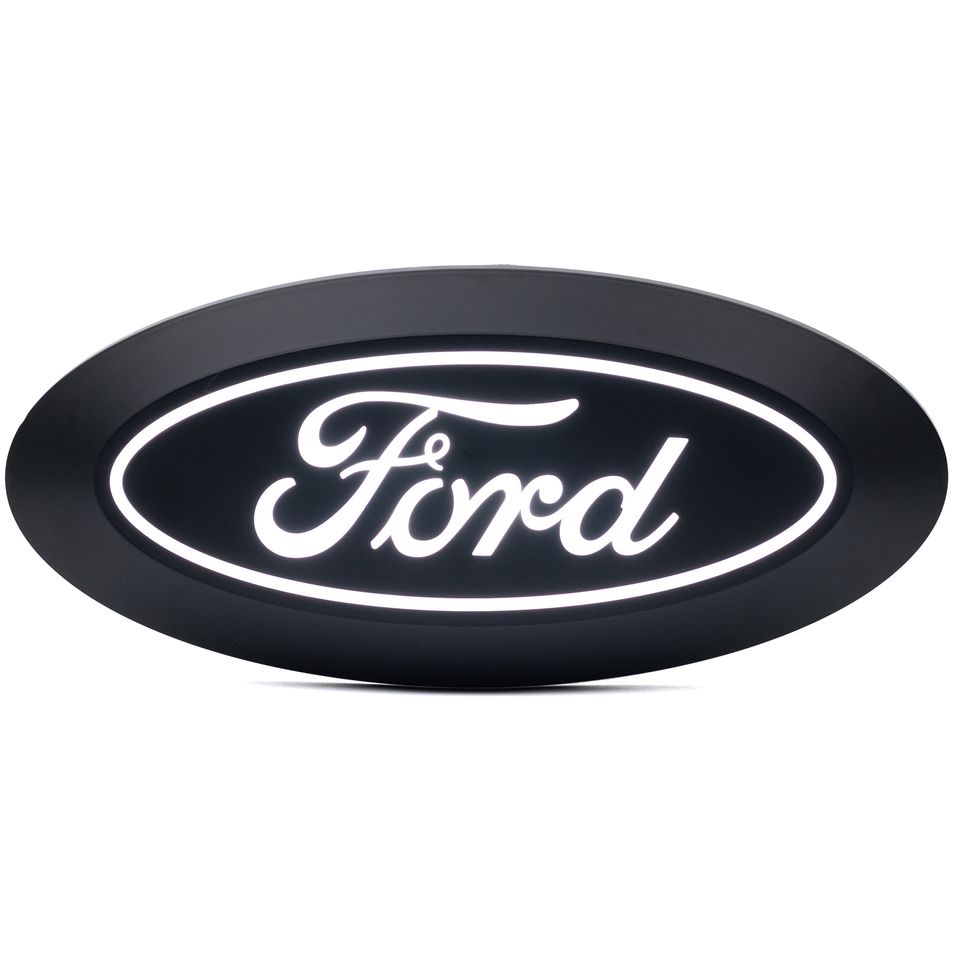 92603 - Luminix Front White LED Emblem Without Direct Harness - Fits Ford F150 18-25 (Fuse Box Install) (18-20 w/Honeycomb or Chrome Bar Grille) - 2018-2025 Ford F-150 and more
