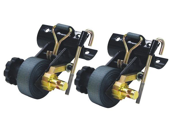 5480007 - 1-1/2 Inch x 7 Foot Steel Ladder Rack Ratchet Tie Down Tube Mount with Double J Hooks